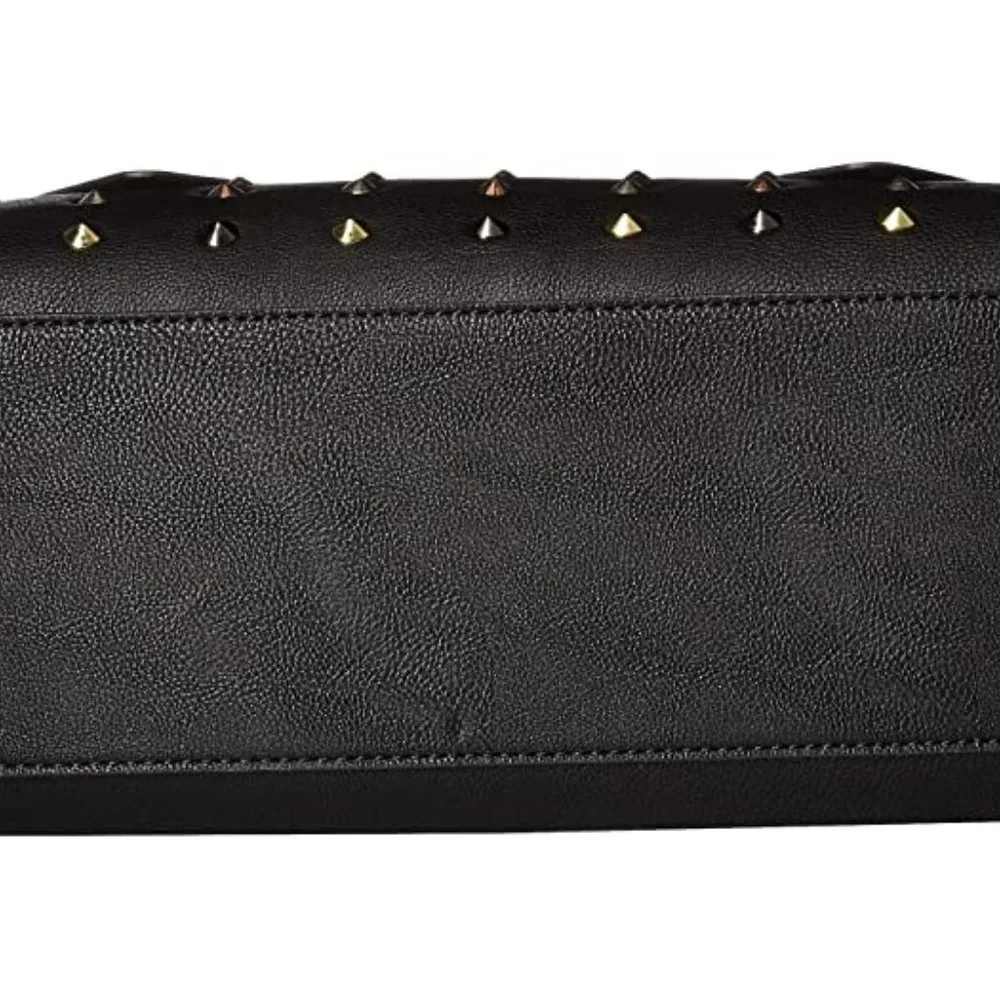 Betsey Johnson Studded Bow Satchel Bag Black Bow Studs + Keychain BB18265 NEW - Picture 5 of 14